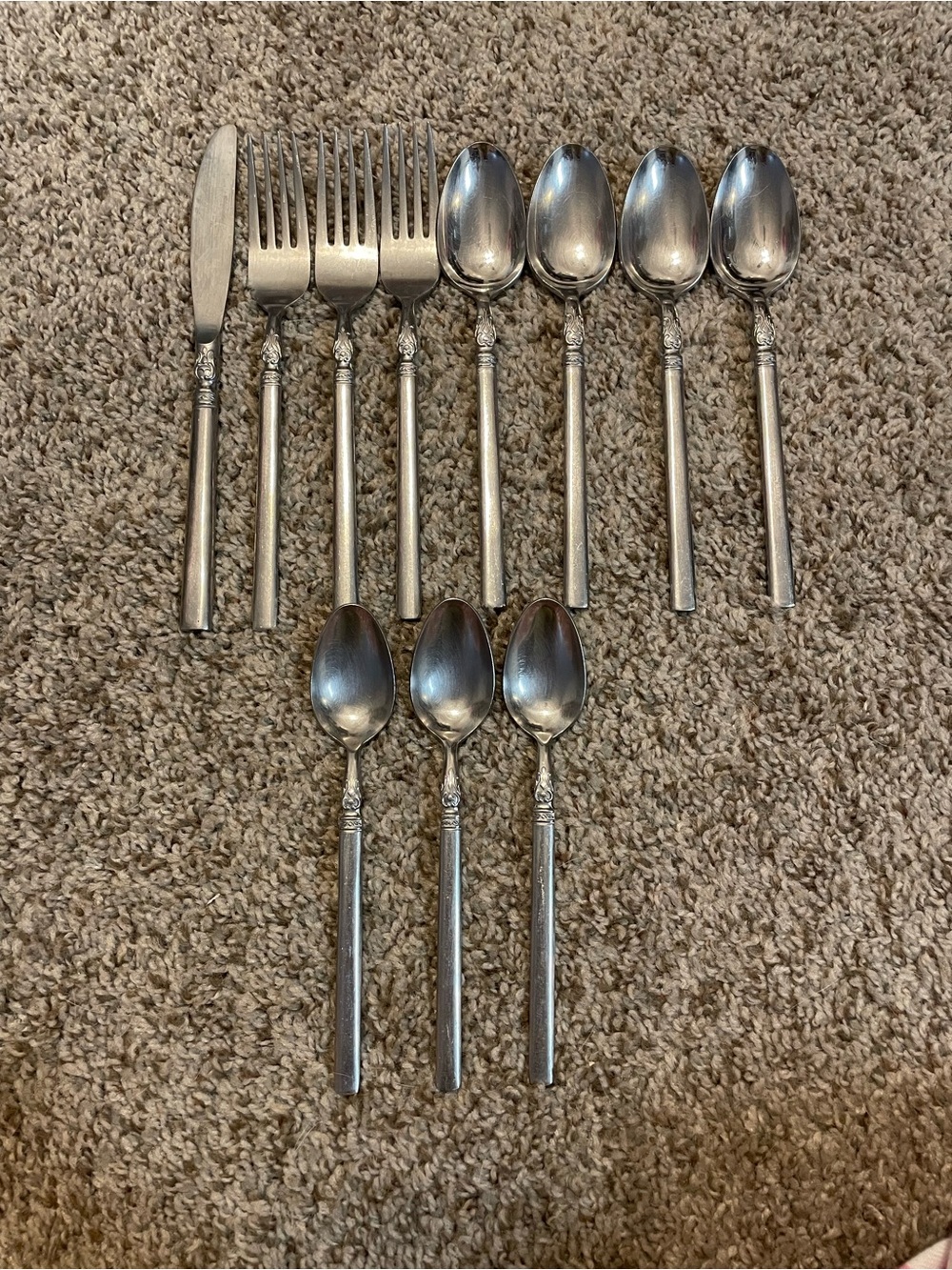 Classic Silver Stainless Steel Flatware Set - 11 Piece
